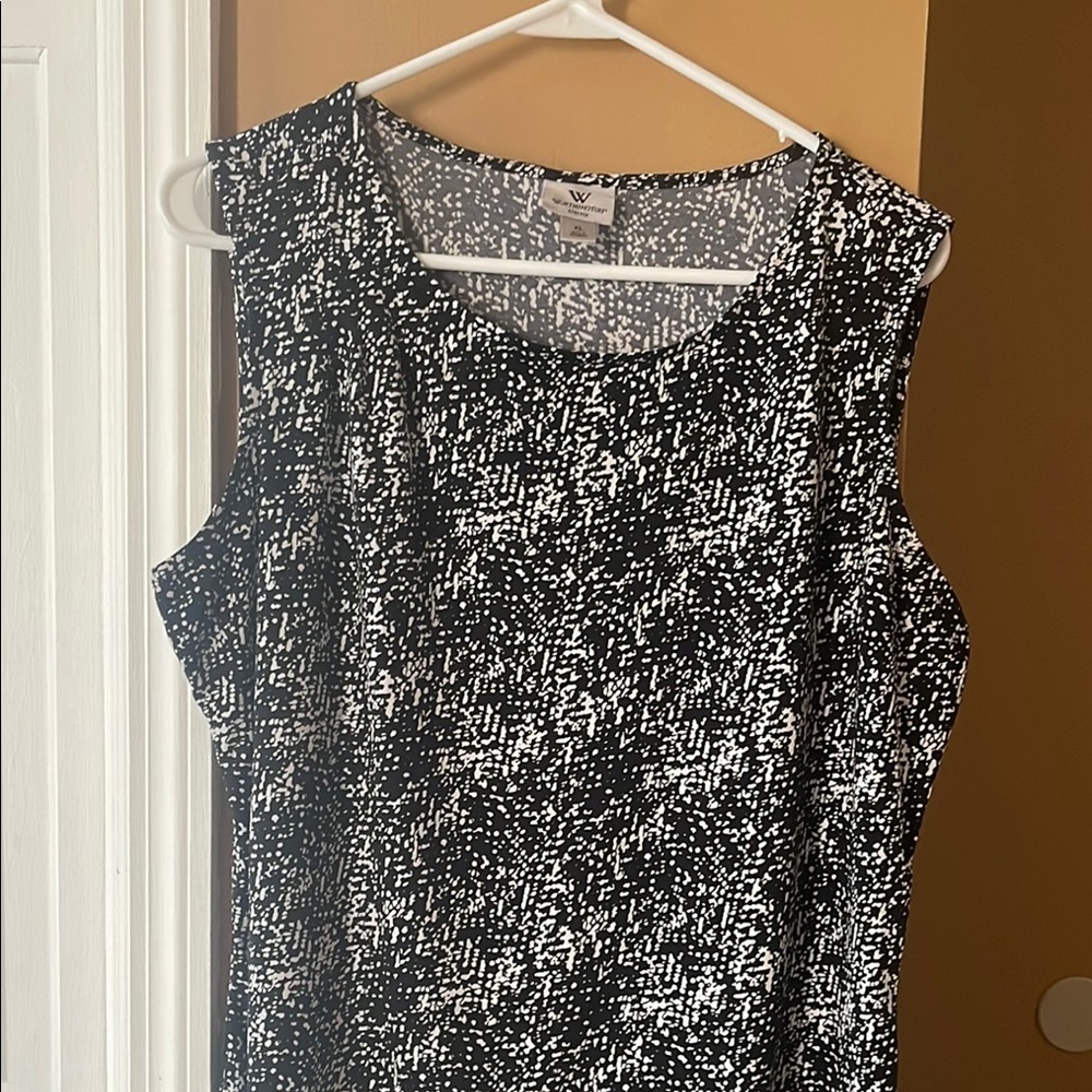 Westbound Black and White Tank Top with Abstract Pattern